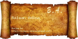 Balean Adina névjegykártya